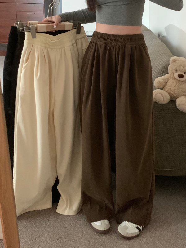 Large size autumn and winter lazy loose Yamamoto pants women's high waist drape slim casual floor-length wide-leg pants