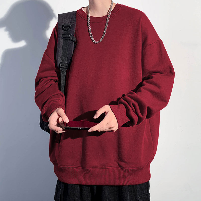 320g high weight men's round neck pullover Chinese cotton sweatshirt for men