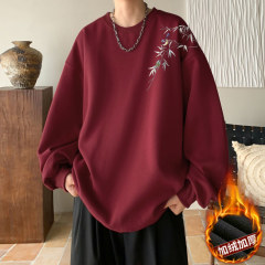 300G heavyweight national fashion round neck sweatshirt autumn and winter fashion brand loose jacket