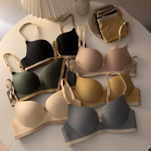 Real-priced underwear for women, seamless small breasts, big bra, no steel ring, push-up, comfortable girl student bra set
