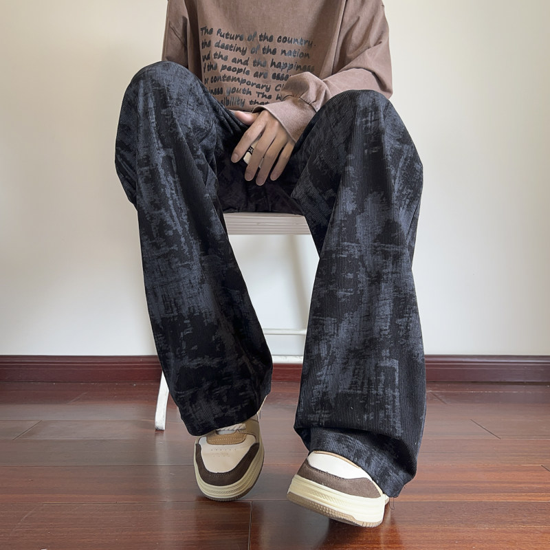 Recommended ~ slightly flared casual pants, corduroy tie-dye casual pants