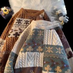 New autumn and winter men's loose sweater long-sleeved autumn round neck pullover sweater