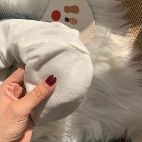 Vest women's autumn and winter inner layer with velvet and thickened lace knitted bottoming shirt sleeveless top ins trend