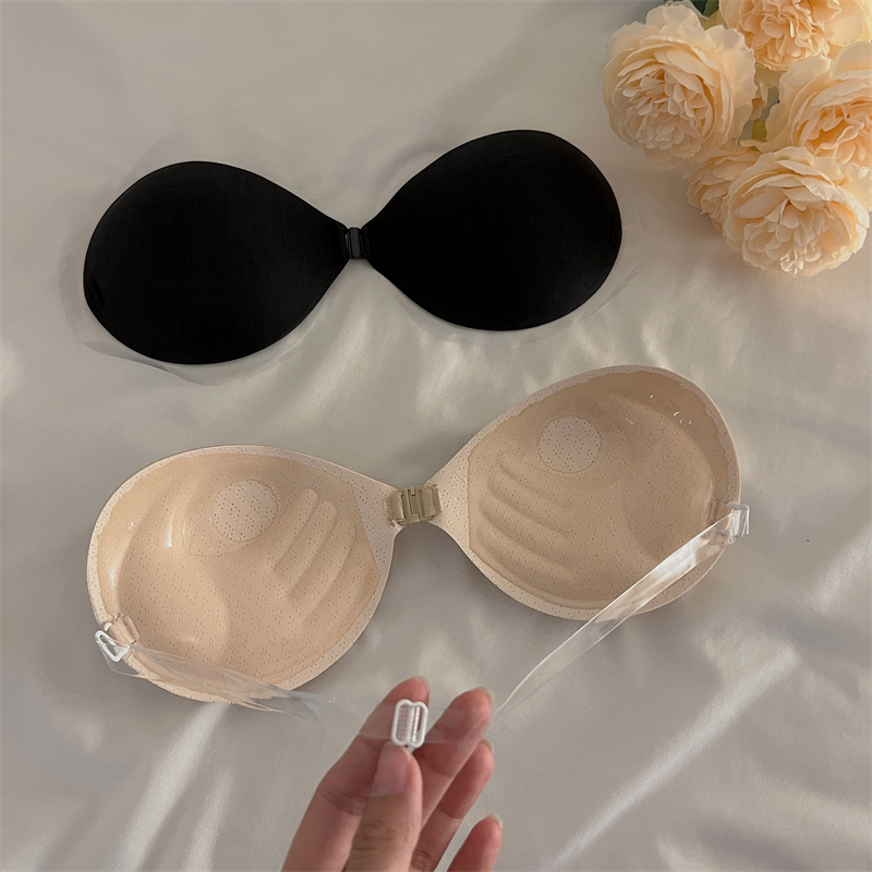 Actual shot and real price ~ latex breathable seamless breast patch for gathering small breasts, peach comics, thick cup, light breast patch, backless