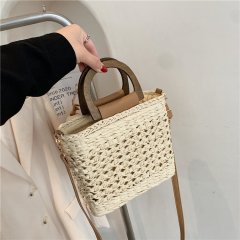 New straw woven bag shoulder crossbody handbag women's ins fashion rattan bag