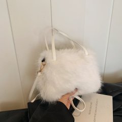 Autumn and winter niche plush bags 2024 new women's bags Korean style fashion shoulder underarm bag hand-held fur bag