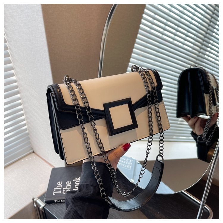 Niche design this year's popular small bag 2024 new trendy fashion contrasting color versatile single shoulder crossbody bag small square bag