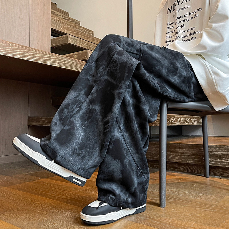 Big Pocket Scimitar Sweatpants Men's Handsome Dirty Overalls Distressed Large Size Sports Pants