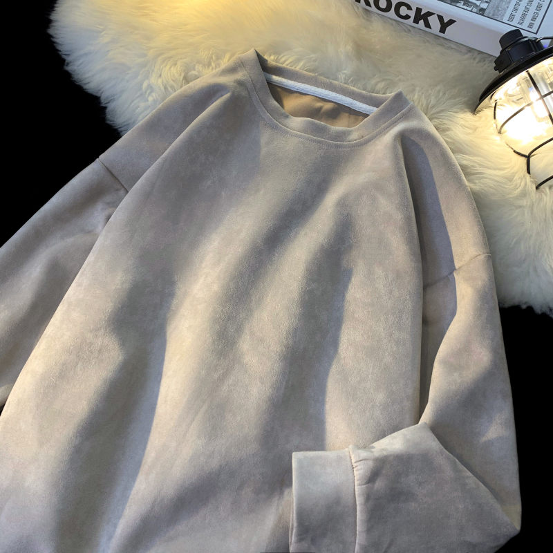 Heavy suede multi-color long T sweatshirt