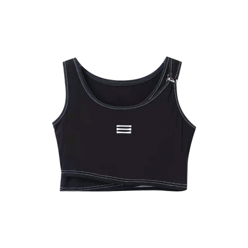 Pure cotton fake two-piece camisole for women, summer inner wear and outer wear design, niche sweet hottie chic American short style