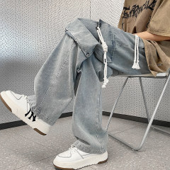 Making trousers for autumn new large size workwear large pocket high street jeans