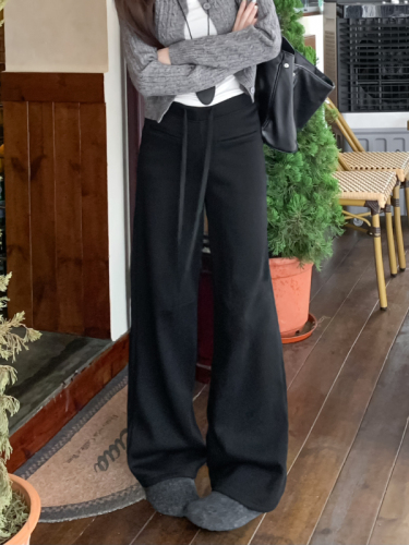 Velvet thickened wide leg pants women's drapey loose pants 2024 new casual pants floor mopping pants