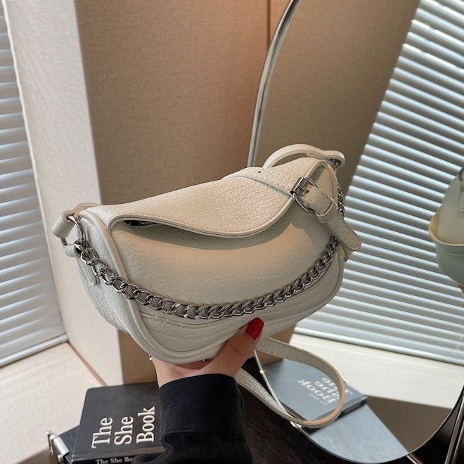 High-end bag women's bag new 2024 texture chain shoulder bag large capacity summer versatile popular crossbody bag
