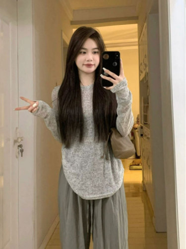 Korean Slim Sweet Girl Sunscreen Long Sleeve T-Shirt Slimming Versatile Thin Bottoming Top