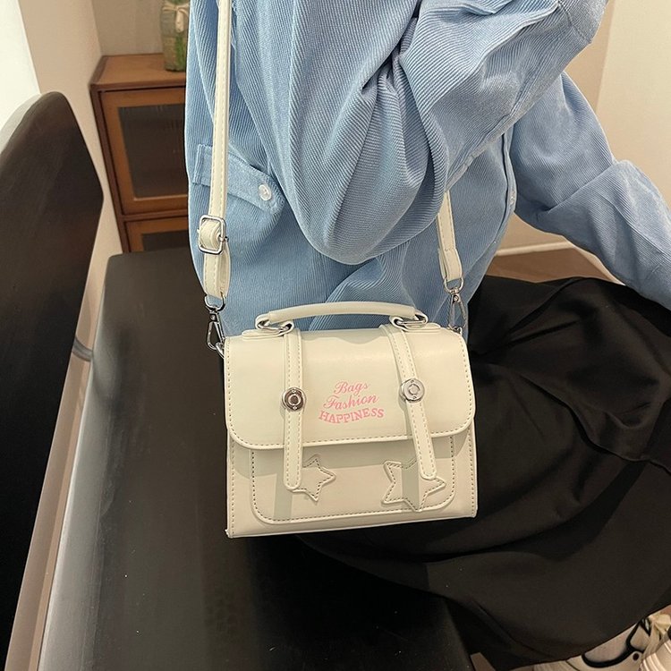 2024 new style retro small bag, new women's bag, popular solid color crossbody bag, fashionable handheld small square bag