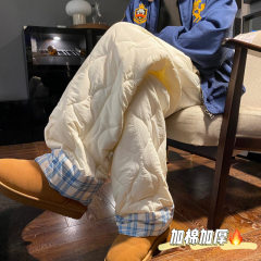 Quality INS trendy plaid splicing calabash loose casual cotton pants