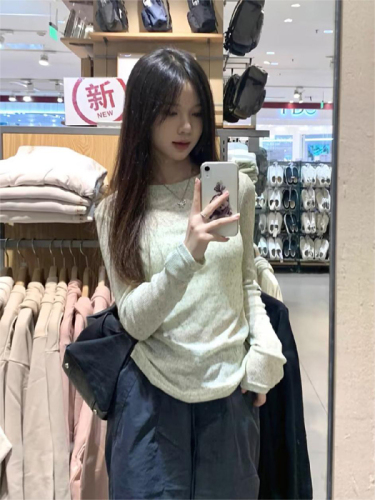 Korean Slim Sweet Girl Sunscreen Long Sleeve T-Shirt Slimming Versatile Thin Bottoming Top