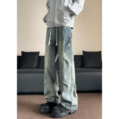 New autumn style interior view of large size American paratrooper jeans