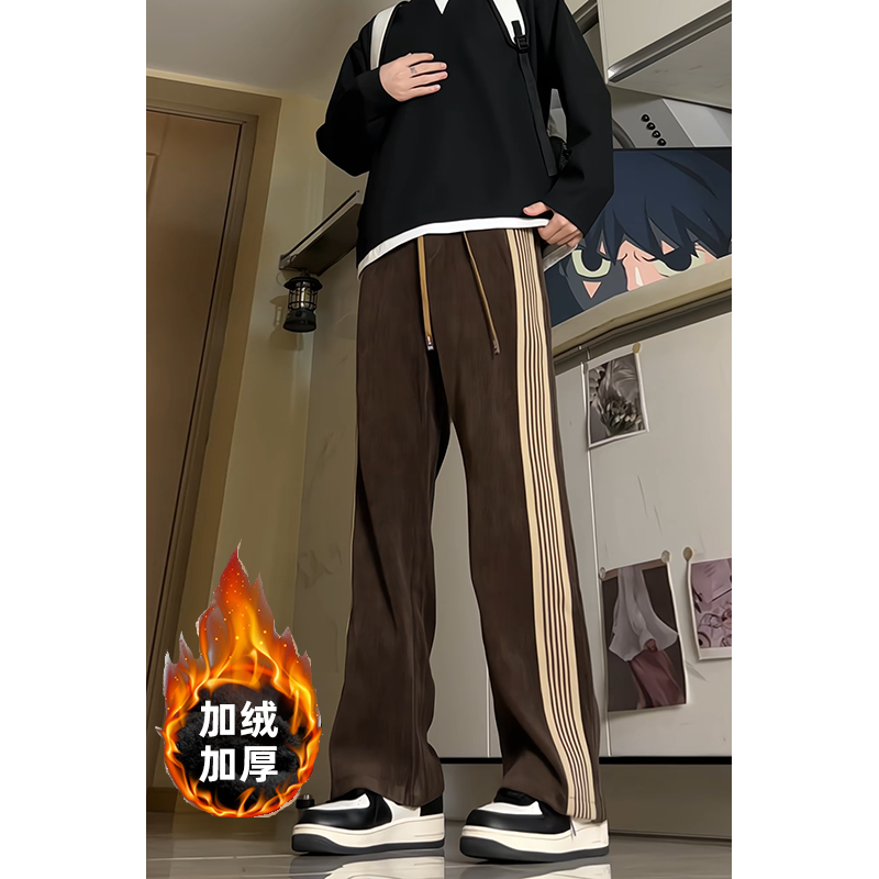 Autumn and winter new American fashion brand European velvet cotton drapey floor-length casual men's pants