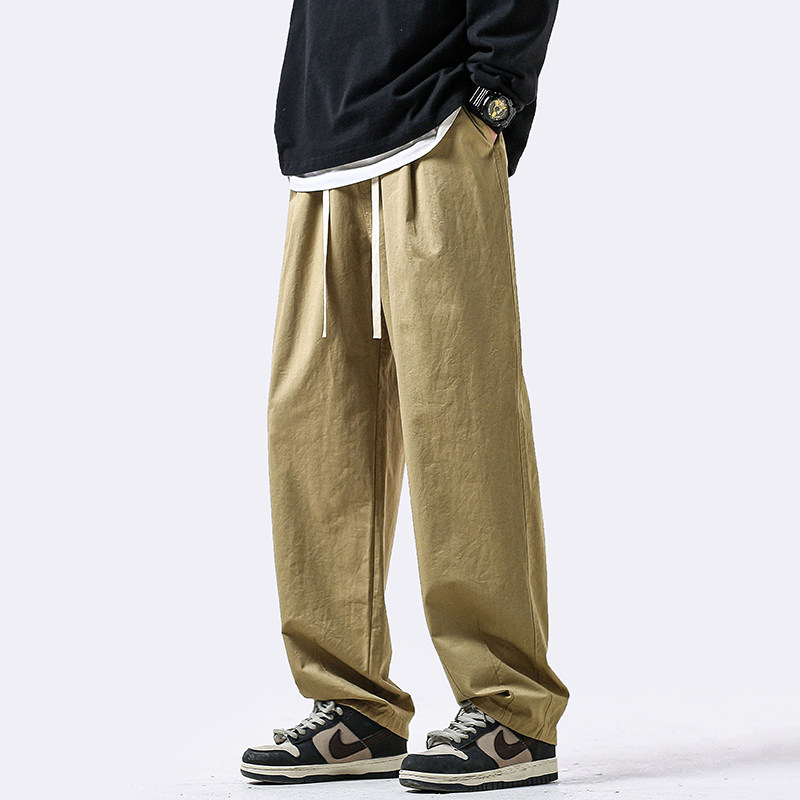 Japanese overalls for men spring new style loose large size trendy brand niche wide leg straight casual long pants