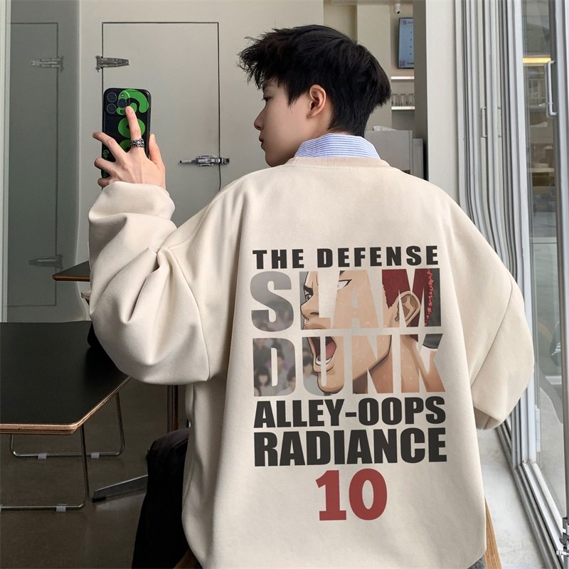 New trendy versatile round neck printed sweatshirt