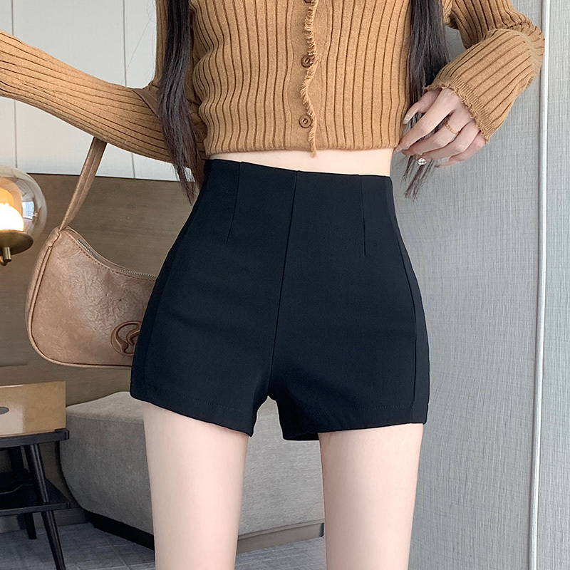 Real shot of shorts for women in winter 2023 new thickened jazz hottie tight black leggings for women's group hot pants