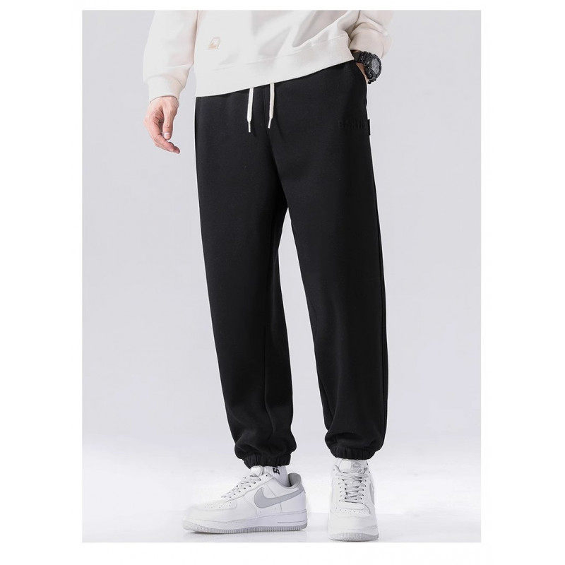 Men's autumn and winter thick velvet loose leggings sweatpants trendy brand large size casual long pants