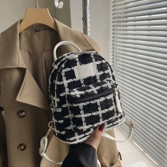 [Minimalist texture] Diamond Korean style backpack mini western style plaid small backpack texture Korean style jacquard women's bag