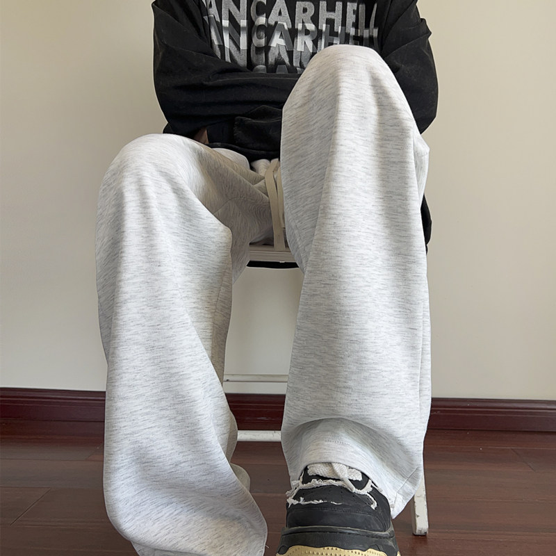 Autumn New Casual Pants Men's Loose Sports Pants Solid Color Floor-Mopping Sweatpants