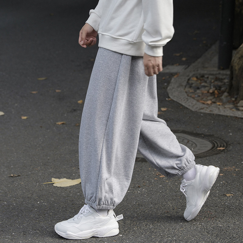 Autumn loose and versatile large size wide leg pants for men casual straight carrot pants