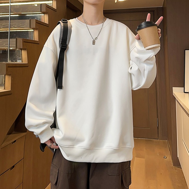 Autumn new round neck basic solid color sweatshirt 6 colors hotel style