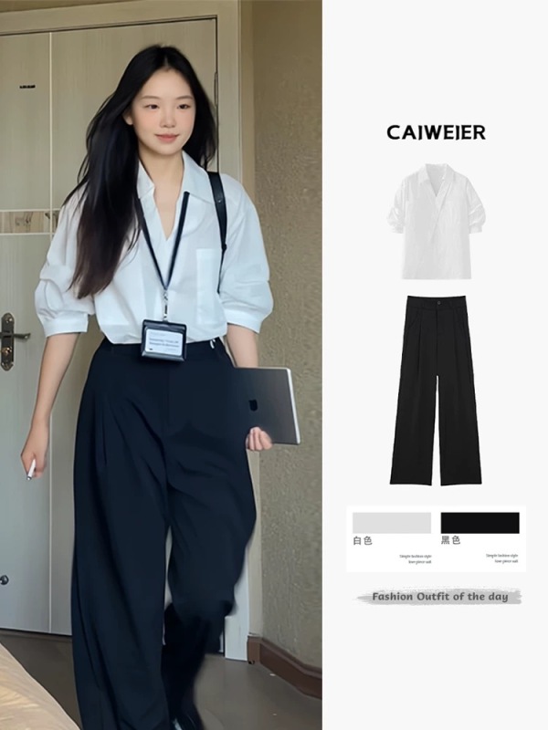Summer clothes are paired with a complete set of light and mature workplace commuting suits. Fashionable age-reducing and slimming two-piece women's suits.