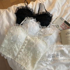 Real-priced sexy lace camisole for women to wear inside and outside, with a beautiful back, tube top, sleeveless short top