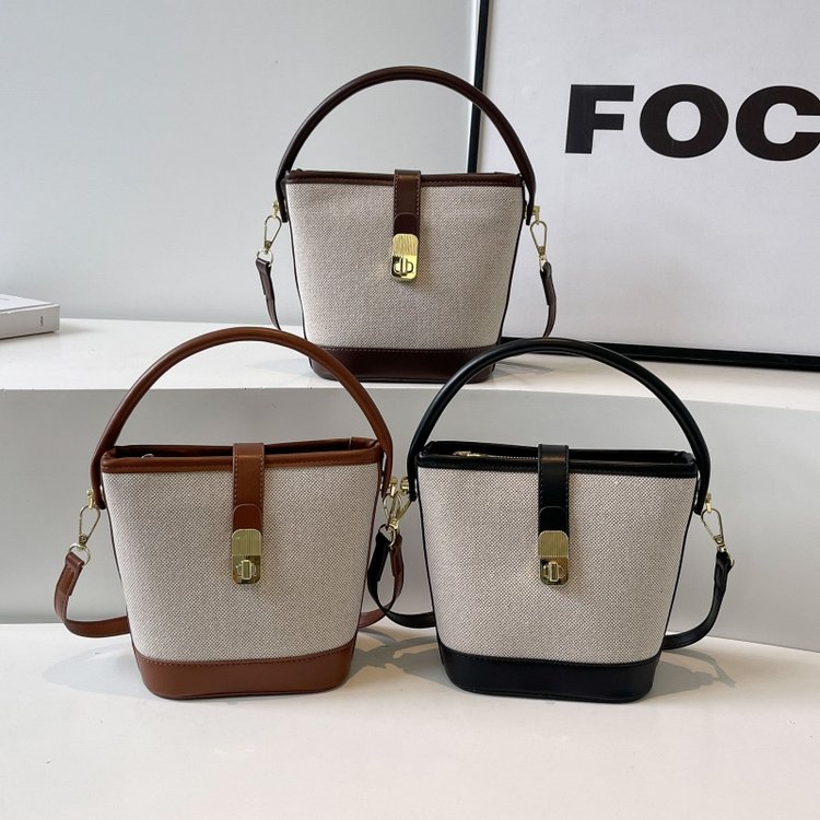 Fashion Suede Handbag Women 2024 New Retro Bucket Bag Simple Versatile Shoulder Bag Crossbody Bag