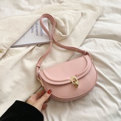 Women's niche solid color saddle bag 2024 new flip fashion single shoulder retro armpit crossbody small bag