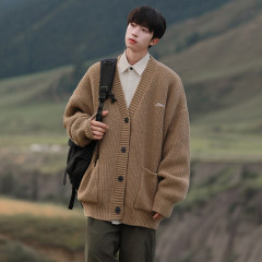 Autumn and winter cardigan letter embroidered versatile sweater and sweater