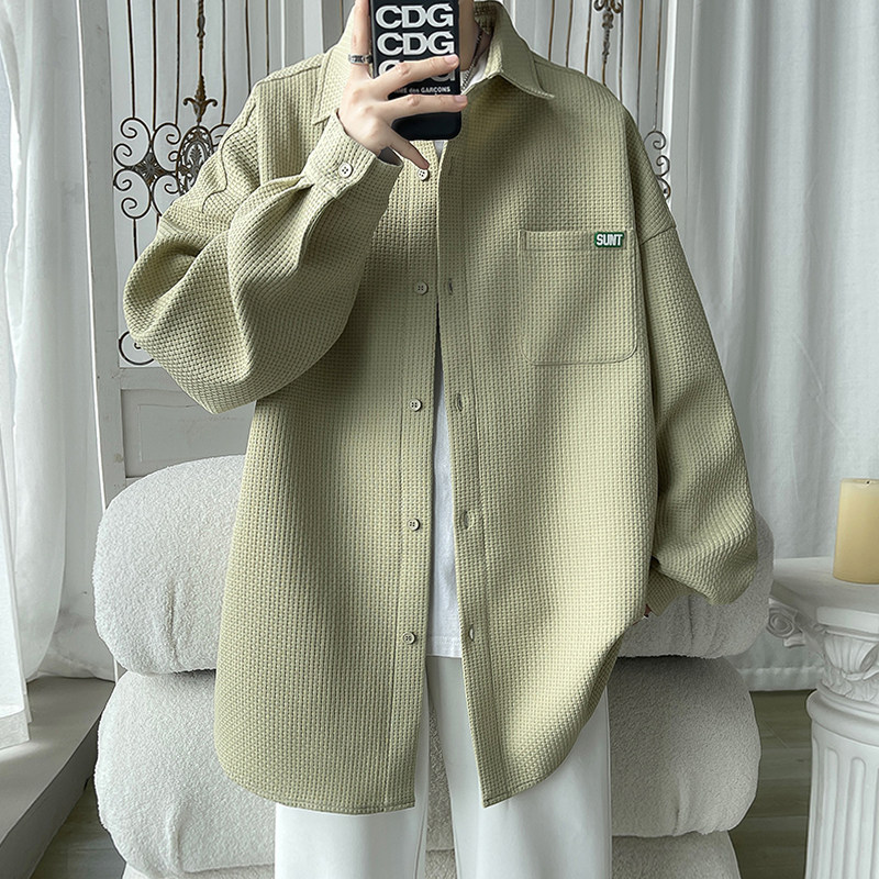 New autumn style Melody Windmill large size woven casual long-sleeved shirt