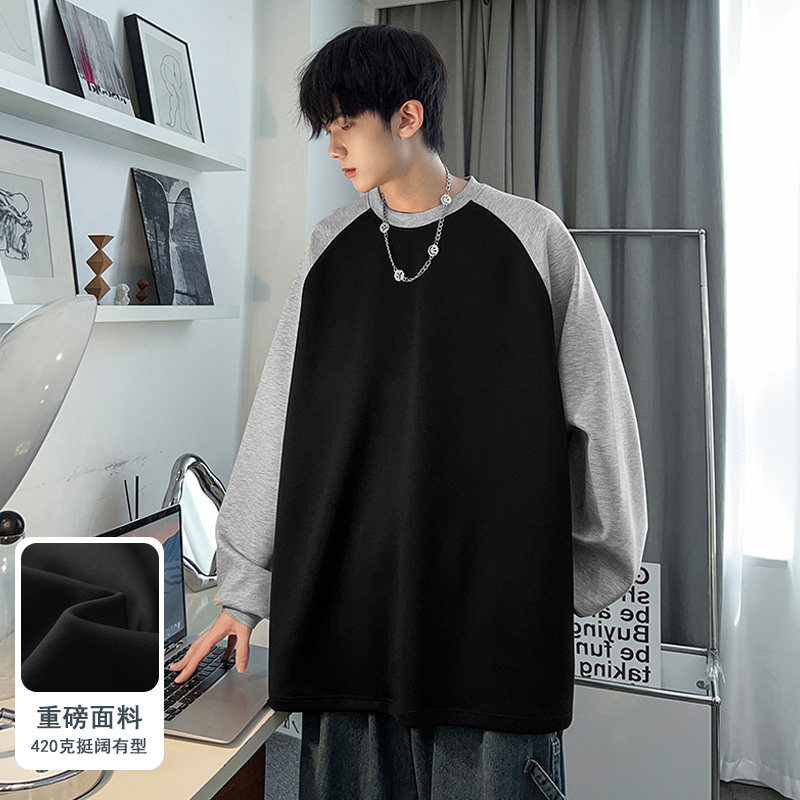 New autumn large size color plug-in pullover sweatshirt