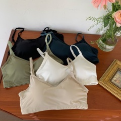 K586 real price real shot sling ice silk underwear bra fixed cup underwear beautiful back anti-exposure tube top women's chest wrap