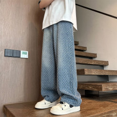 New Autumn Interior Large Size American Jacquard Washed Jeans