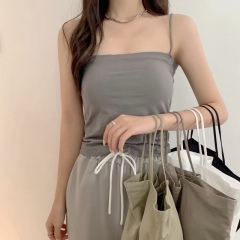 Actual price, real shot, new autumn style~Solid color camisole, Korean version, slim fit, versatile sleeveless top for women to wear outside