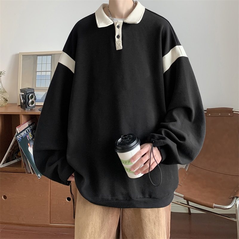 Cotton new Hong Kong style long-sleeved POLO shirt for men 68