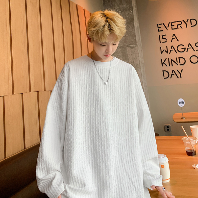 New autumn style Hong Kong style outdoor large size round neck long sleeve T-shirt