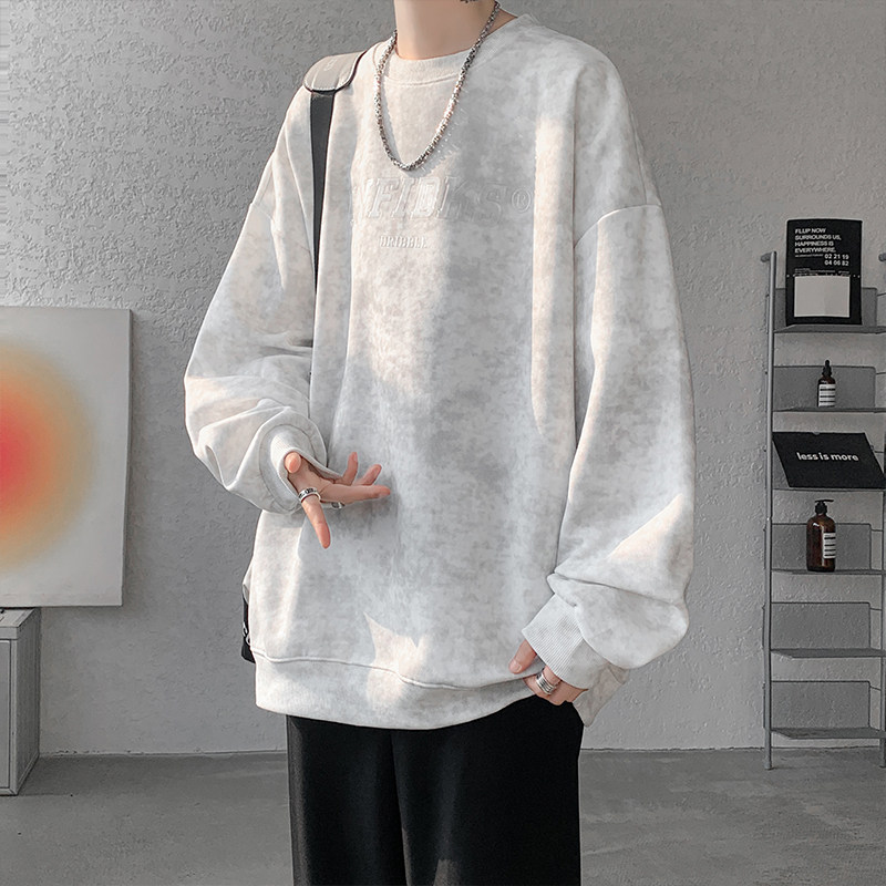New American style tie-dye loose round neck couple high quality sweatshirt
