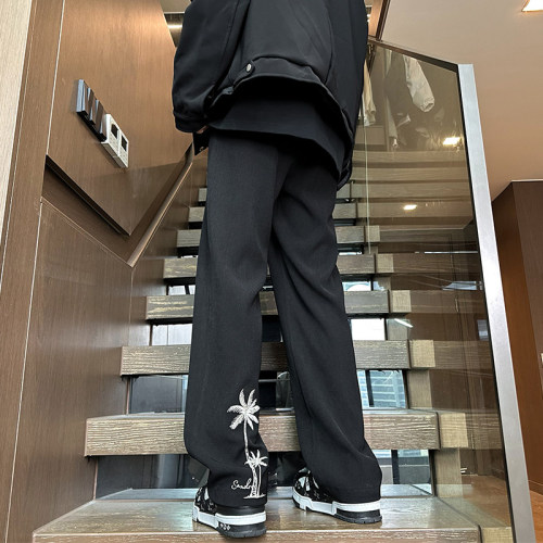 New autumn style, interior large size American straight embroidered trousers