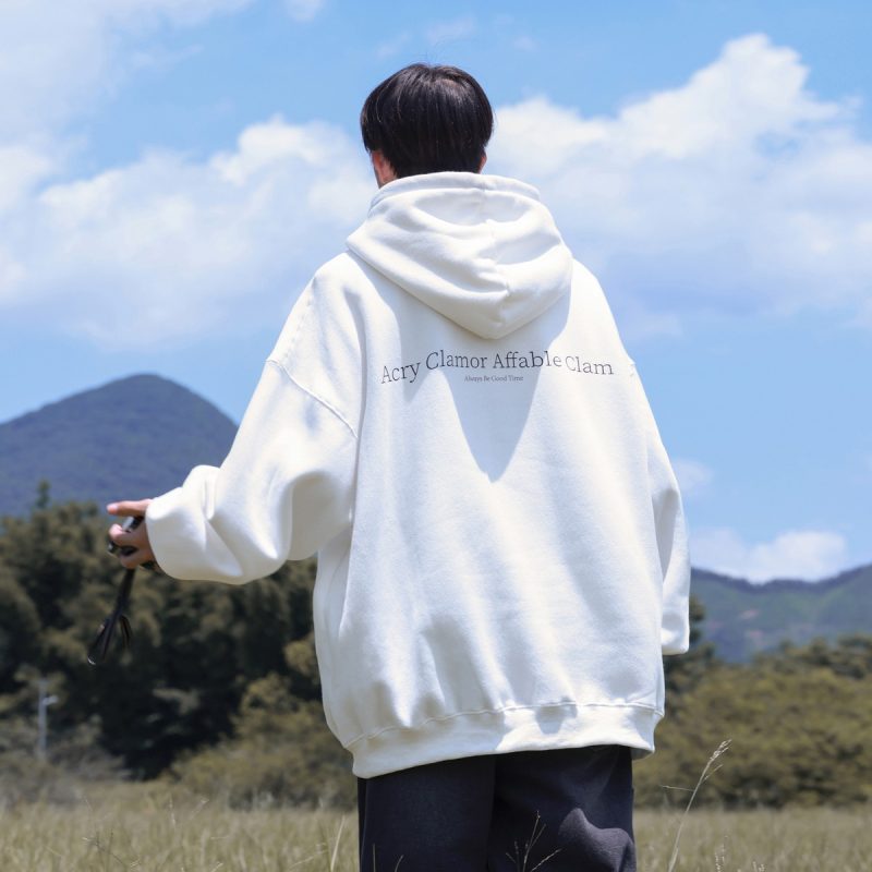 Hooded sweatshirt men's velvet American high street clothing trendy brand heavyweight high weight jacket