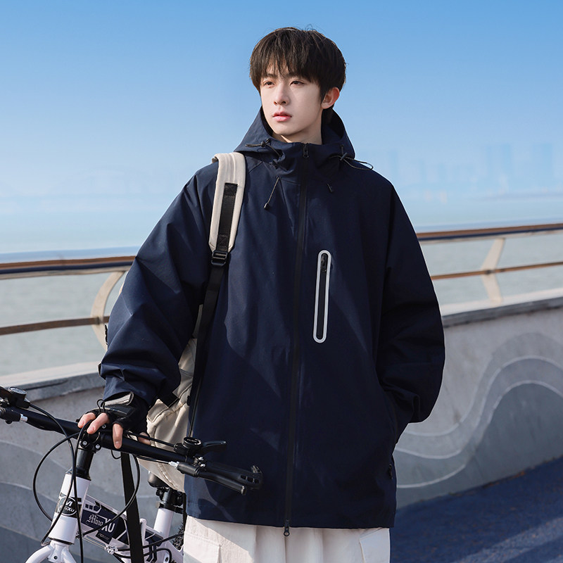 High quality hooded jacket men's trendy loose casual jacket