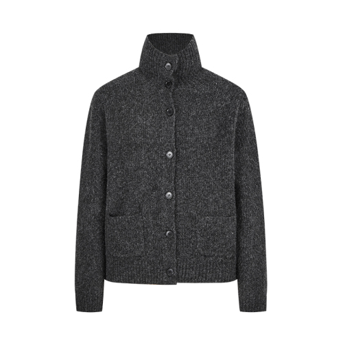 Soft waxy lapel knitted cardigan thickened warm and heat-locking sweater jacket