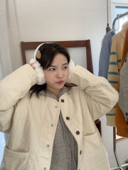 Loose and versatile warm cotton jacket for little people