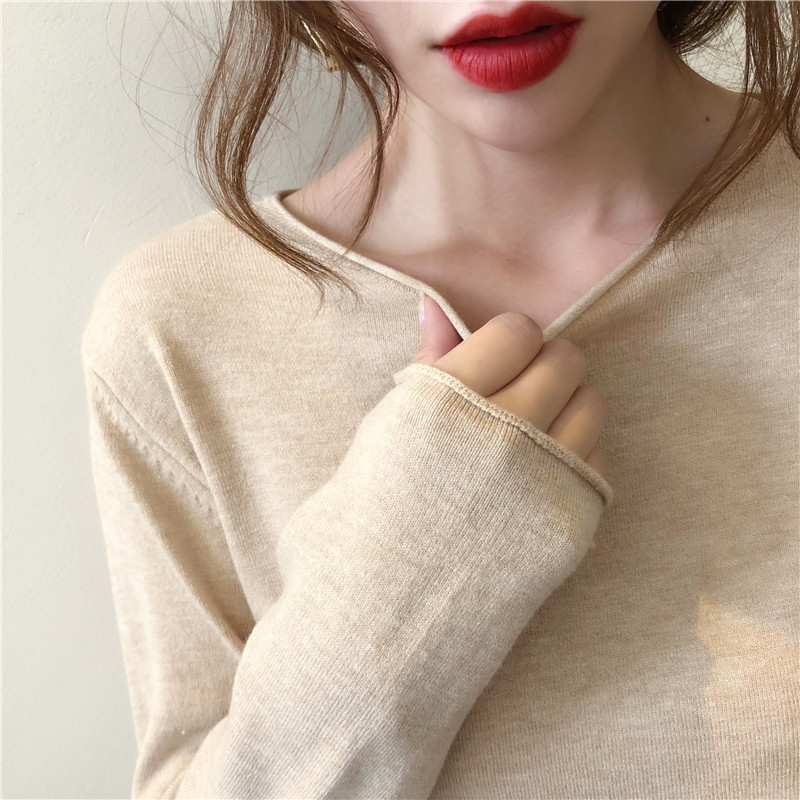 Knitted Sweater Women's Spring Clothing 2020 New Thin Sweater for Outerwear, Round Neck, Bottoming Shirt, Loose and Fashionable Top